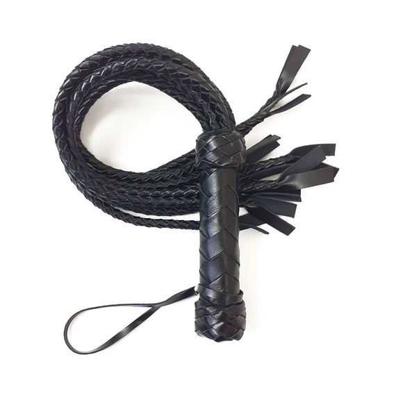 Флогер Кішка, 9 плетених хвостів по 50 см, колір чорний | Зображення 5