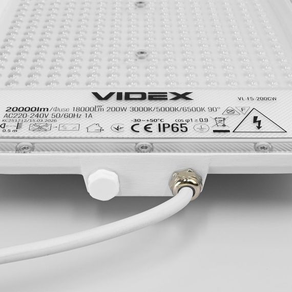 Світлодіодний прожектор VIDEX F5 200W 3000-5000-6500K 230V White (VL-F5-200CW) | Зображення 8