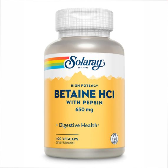 High Potency Betain HCl with Pepsin 650mg - 100 vcaps