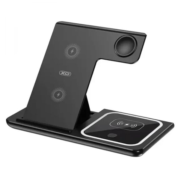 Зарядная станция 3в1 / Беспроводное зарядное устройство 3в1 для смартфона/смарт-часов/наушников | Зображення 1