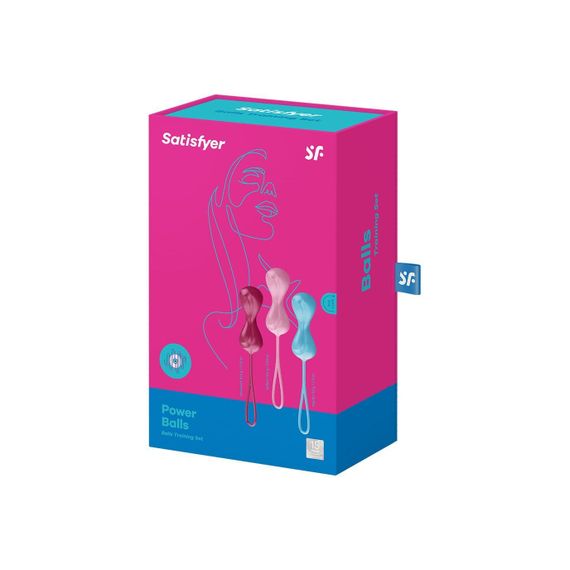 Вагінальні кульки Satisfyer Power Balls (3 пари), діаметр 3,4см, маса 60-76-92г, з кулькою всередині, Різнокольоровий | Зображення 3