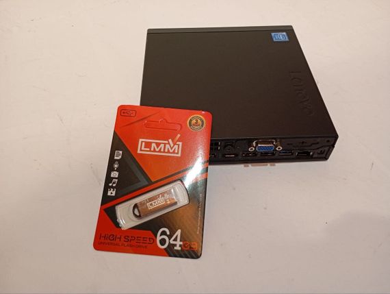 Неттоп Lenovo ThinkCentre M70q USFF / Intel Celeron G4900T (2 ядра по 2.9 GHz) / 4 GB DDR4 / 128 GB SSD / Intel UHD Graphics 610 + USB-флешка 64 GB б/в | Зображення 5