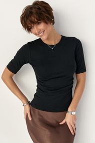 Трикотажна однотонна американка - чорний цвет, XL (є розміри)