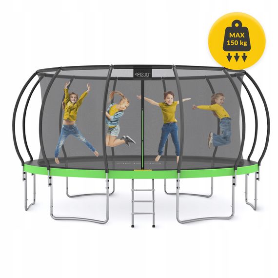 Батут із внутрішньою сіткою 4FIZJO PRO 16FT 496 см Black/Green (P-5907739319241) | Зображення 5