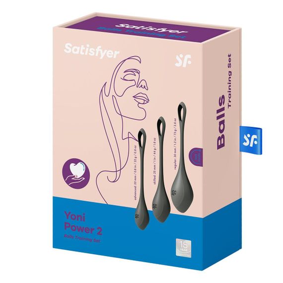 Набор йони бусин Satisfyer Yoni Power 2 Black, диаметр 2-2,5-3см, вес 22-44-73гр | Зображення 4