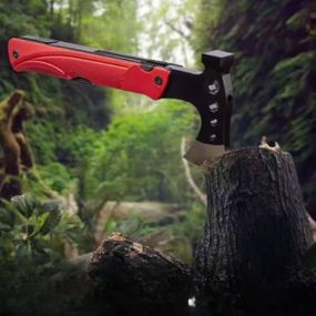 Сокира туристична багатофункціональна 22,5*9см 440гр Чорний з червоним