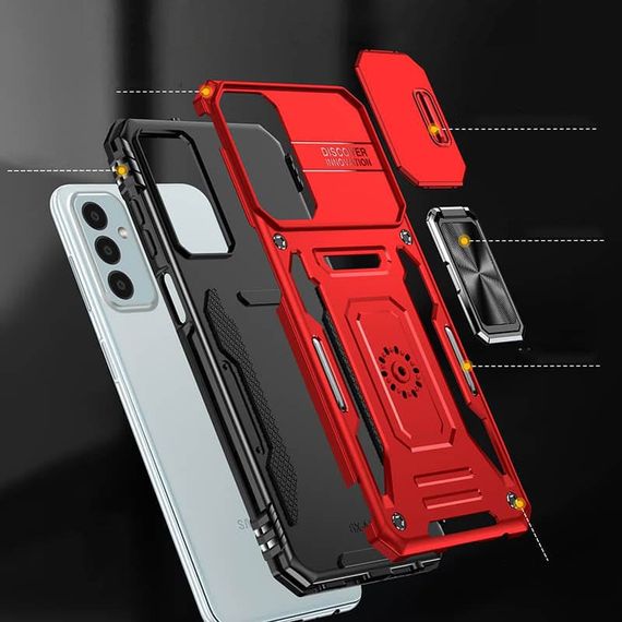 Ударопрочный чехол Camshield Army Ring для Samsung Galaxy A25 5G Красный / Red | Зображення 5
