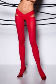 Эротические колготки с вырезом, оригинальный пояс Passion TIOPEN 005 (60 den), Красный, 3, 4