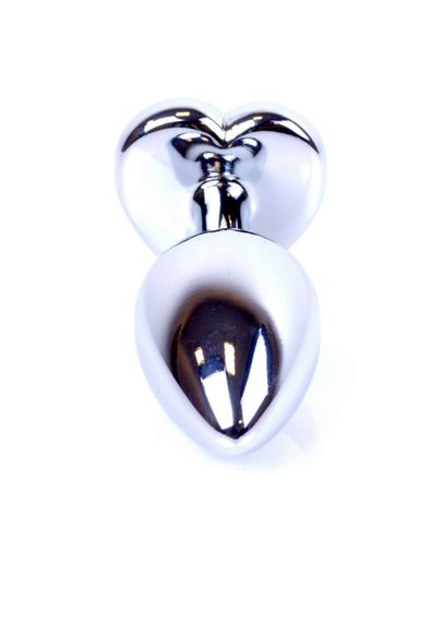 Анальний корок з каменем Plug-Jewellery Silver Heart PLUG- Rose | Зображення 3