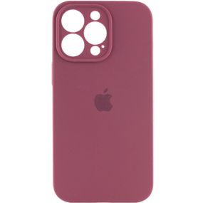 Чохол Silicone Case Full Camera Protective (AA) для Apple iPhone 14 Pro (6.1") Бордовий/Plum