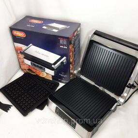 Настільний електрогриль домашній Magio, Сендвічниця зі змінними насадками, Домашній гриль для стейків NY-79