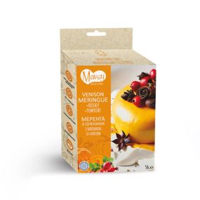 Ласощі для собак від 3-х місяців Mavsy Freeze dried VENISON MERINGUE WITH ROSE HIPS AND PUMPKIN з оленини з шипшиною та гарбузом,