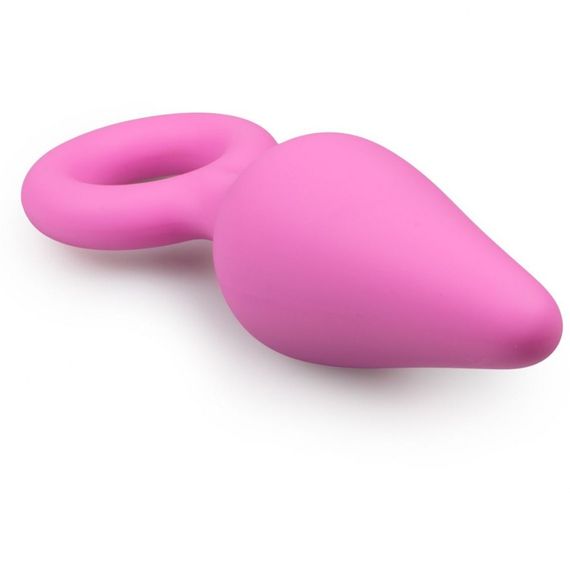Анальна пробка зі стоппером-кільцем Easytoys, силіконова, рожева | Зображення 1
