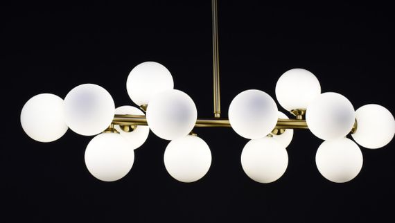 Люстра стельова на 14 лампочок 27502 Латунь 36-66х15х62 см. | Зображення 4