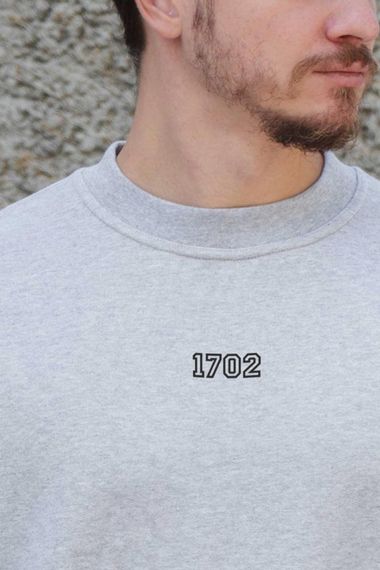 Утеплений оверсайз світшот на флісі з принтом Without Vintage Gray | Зображення 4