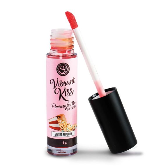 Блиск для губ з ефектом вібрації Secret Play Vibrant Kiss Pleasure For Two Lip Gloss Sweet Popcorn, | Зображення 1