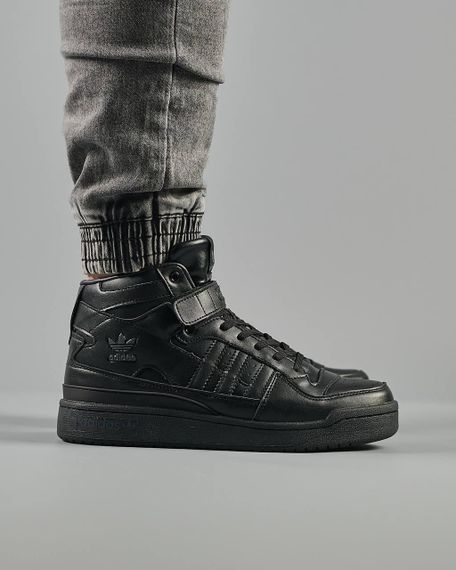 Чоловічі кросівки A-d-i-das Forum 84 High All Black весна / літо / осінь 46 30 см | Зображення 5