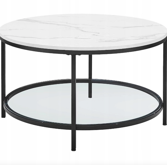 Журнальний столик Leobert Oskar круглий із мармуровою стільницею