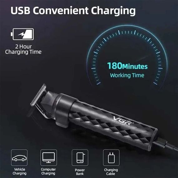 Машинка для стрижки мужская, Беспроводная аккумуляторная машинка для стрижки волос XU-78 | Зображення 3