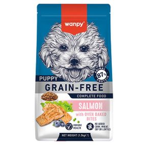 Сухой корм с лососем для щенят Wanpy Puppy GF Salmon, 1.5 кг