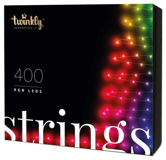 Smart LED Гирлянда Twinkly Strings RGB 400, Gen II, IP44, длина 32м, кабель черный (TWS400STP-BEU) | Зображення 1