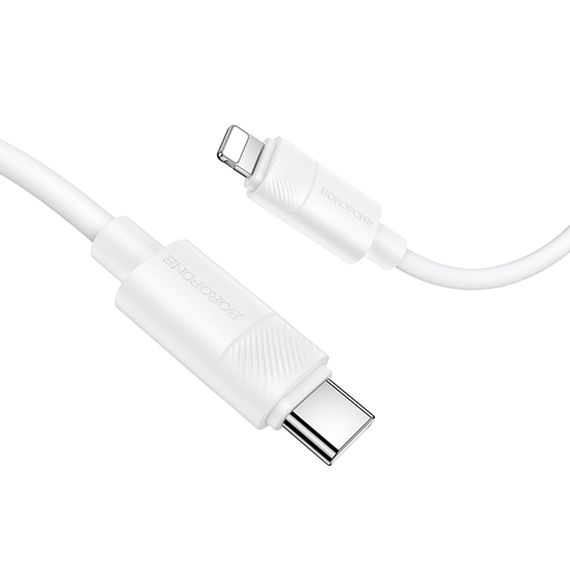 Дата кабель Borofone BX123 Leya Type-C to Lightning 30W (1m) White | Зображення 3