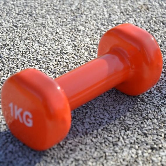 Гантель вінілова PowerPlay 1 кг PP_4103 Помаранчева 1 шт (PP_4103_1kg) | Зображення 3