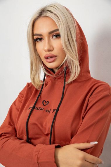 Спортивний костюм жіночий двонитка, колір теракотовий, 214R1419-002 | Зображення 4