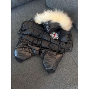 Брендовый зимний комбинезон для собак MONCLER , черный