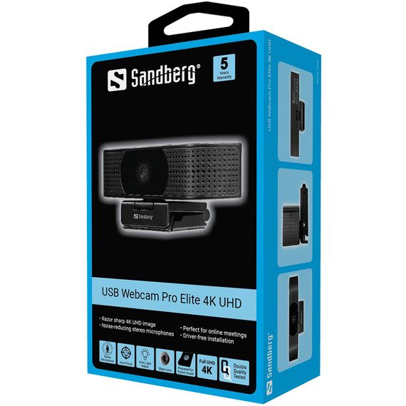 Веб-камера Sandberg Webcam Pro Elite 4K UHD (IMX258) Autofocus USB-A/USB-C | Зображення 4