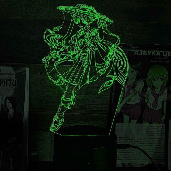 Акриловый светильник-ночник Скарамуча зеленый tty-n002306