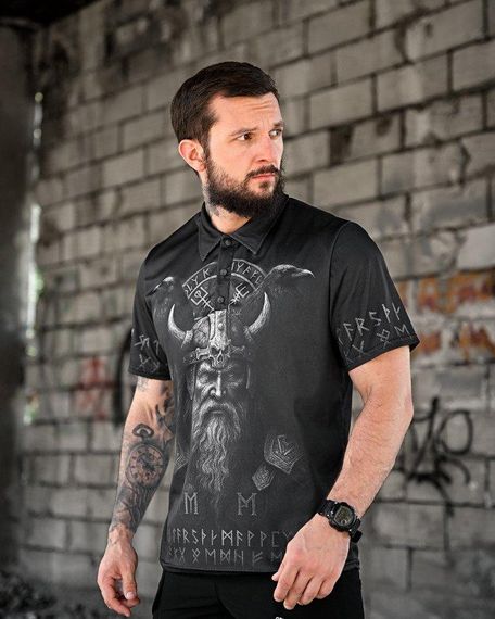 Милитари поло футболка  oblivion  Руни black  ПП4663 | Зображення 3