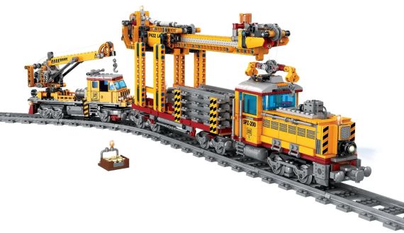 Конструктор ZIPP Toys 'Потяг DPK32 з рельсами'. Колір: жовтий