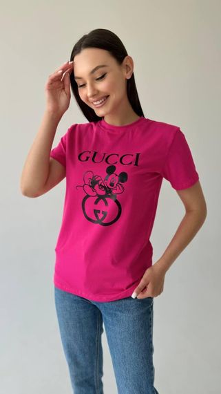 Жіноча футболка Gucci рожева | Зображення 2