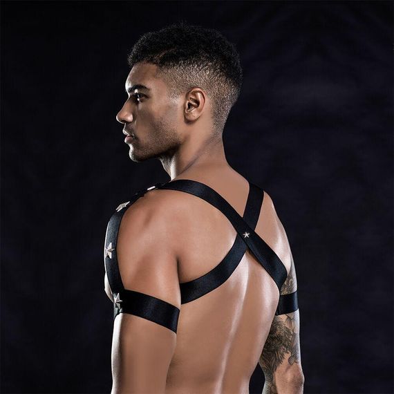 Эротический комплект для мужчин трусы + портупея One Size Black sexstyle
