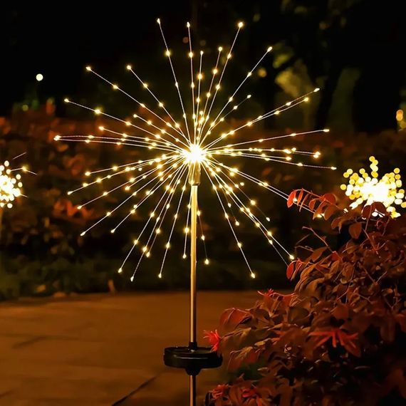 Садовий світильник на сонячній батареї 60 LED, 85 см, 1 шт., Чорний/ Садовий ліхтар/Вільний світильник Феєрверк | Зображення 1