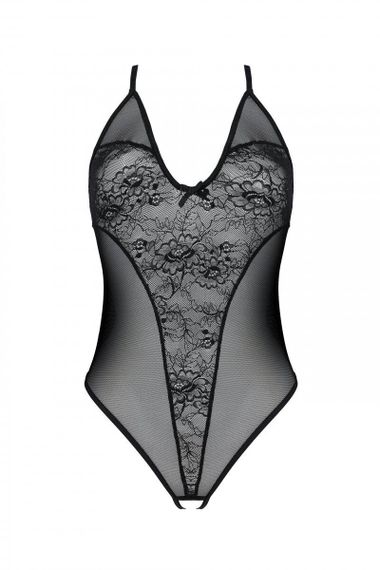 Боди с ажурным декором и открытым шагом Passion URSULA BODY XXL/XXXL, black Sex Aura | Зображення 2