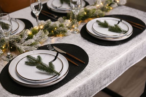 Скатертина Ardesto Shine 140х180см, 100% поліестер, сріблястий (ART08SS) | Зображення 2