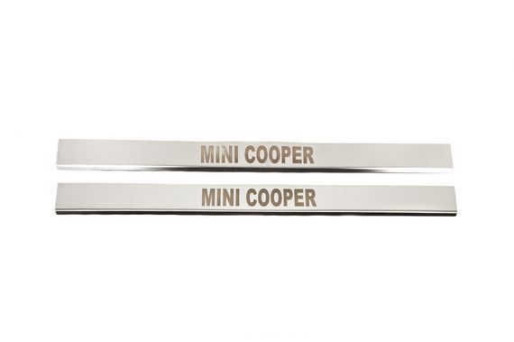 Накладки на пороги (Carmos, 2 шт., нерж.) для COOPER, CLUBMAN, COUNTRYMAN | Зображення 1