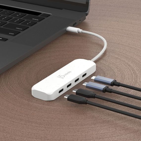 Хаб J5create JCH345EW-N USB-C на 4 USB-С, Білий | Зображення 4