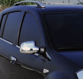 Накладки на дзеркала (2 шт) Carmos - нержавіюча сталь для Dacia Logan I 2008-2012 рр