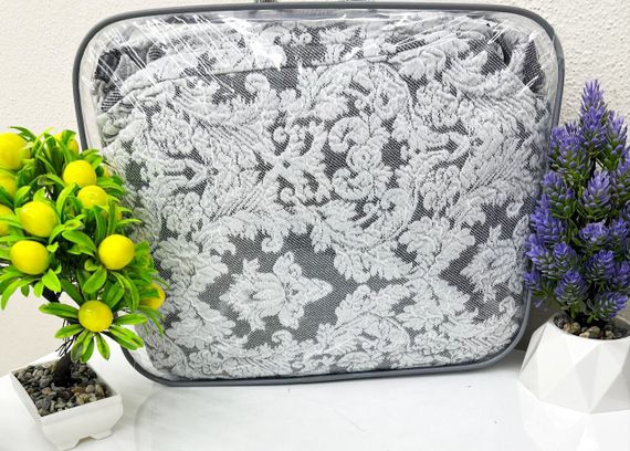 Чехлы на стулья Damask с юбкой, белые | Зображення 1
