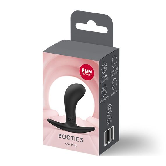 Анальна пробка Fun Factory BOOTIE S, фіолетова, діаметр 2,8 см, тонкий обмежувач, Чорний, S | Зображення 3