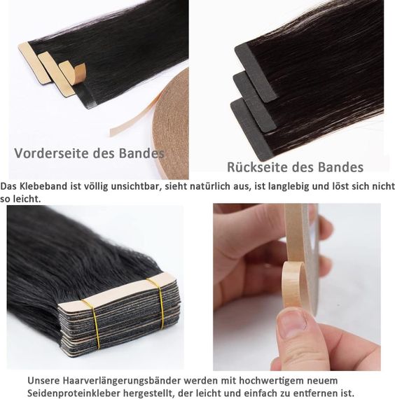 Накладные пряди на клейкой основе натуральные волосы 50 см ленточное наращивание шоколадные с рыжим оттенком | Зображення 6