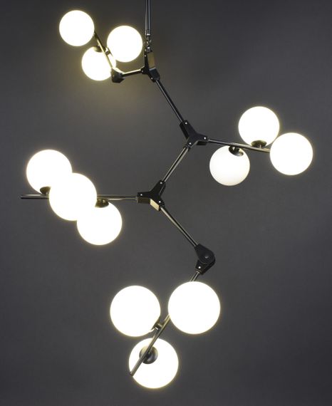 Люстра стельова на 12 лампочок 27911 Чорний 85-140х75х75 см. | Зображення 2