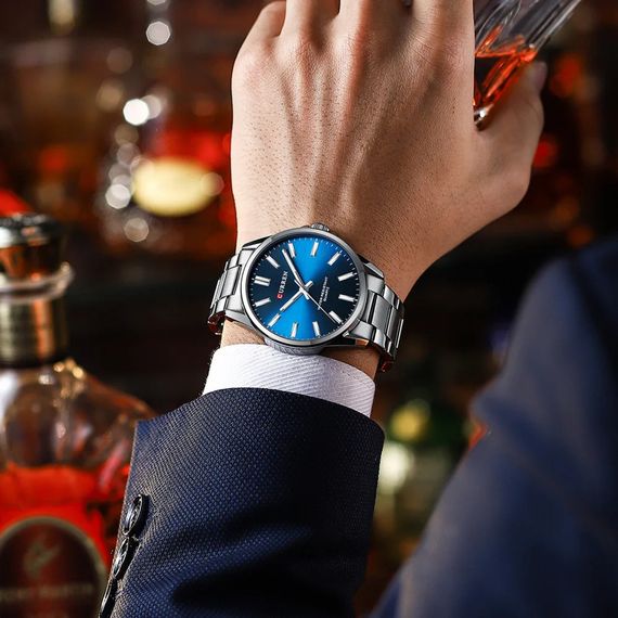 Чоловічий годинник Curren 9090 Silver-Blue | Зображення 2