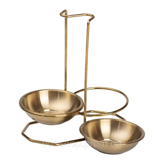 Вертикальная подставка для половника или ложек 20×12.5×19.5 см из нержавеющей стали Золото HP-19-14 | Зображення 4