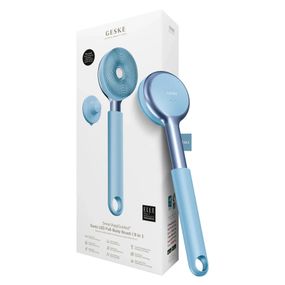 Звуковая светодиодная щетка для всего тела GESKE Sonic LED Full-Body Brush&Intensive Exfoliator 9в1 aquamarine, Голубой