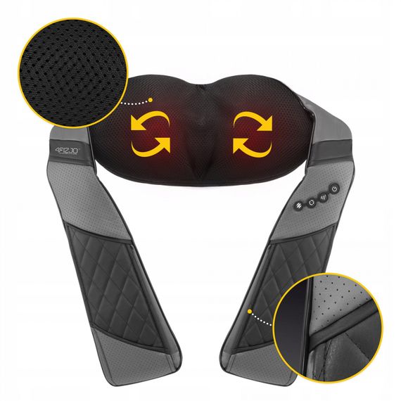 Накидка-масажер 4FIZJO Shiatsu Luxury+ для шиї та спини, акумуляторна 4FJ0563 Grey (P-5907739319104) | Зображення 1