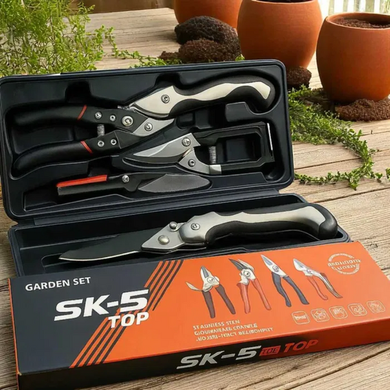 Набір інструментів для саду 5 в 1, універсальний комплект для обрізання дерев і чагарників | Зображення 1